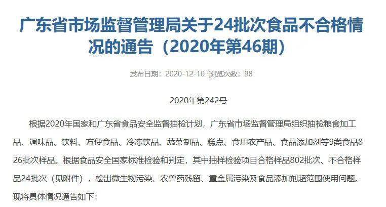 市场监管总局：一季度食品安全监督抽检不合格率为2.36%