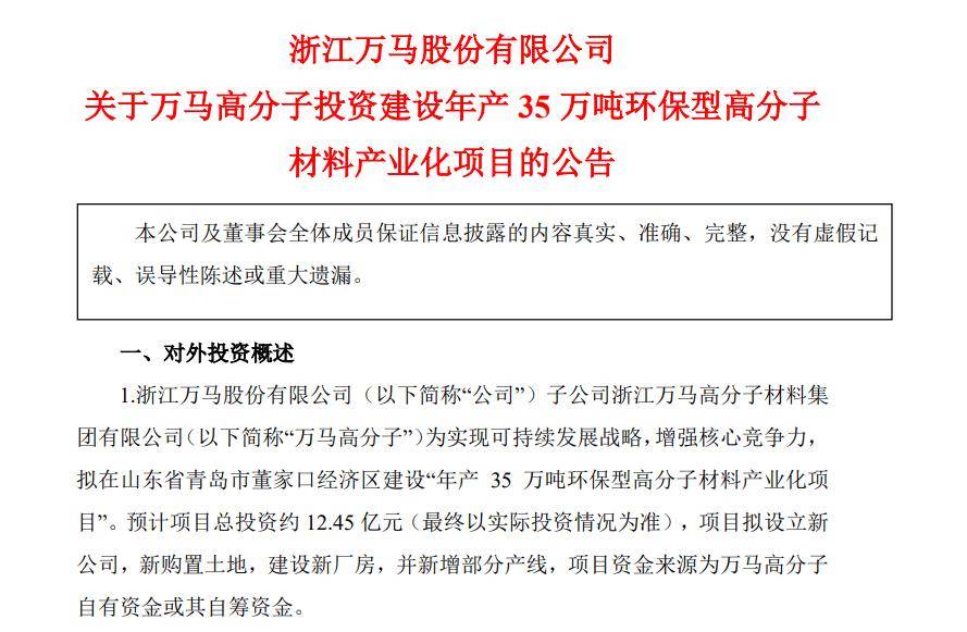 10亿投资晚披露两个月！万马股份收警示函，时任董事长已辞职